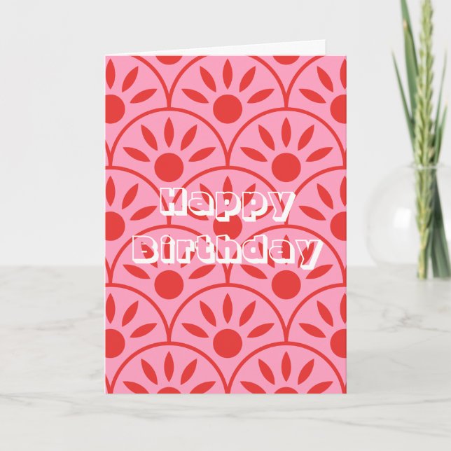Retro design, Happy Birthday  Card (Front)