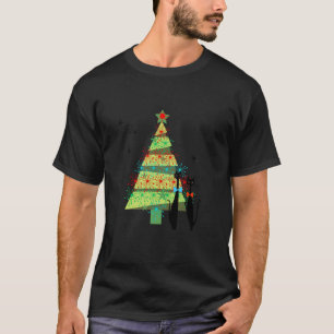 Retro Design Mid Century Modern Cool Cat Christmas T-Shirt
