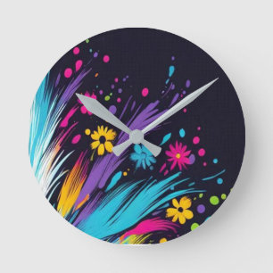 Retro Design on a 1970's Design Style Wall Round Clock