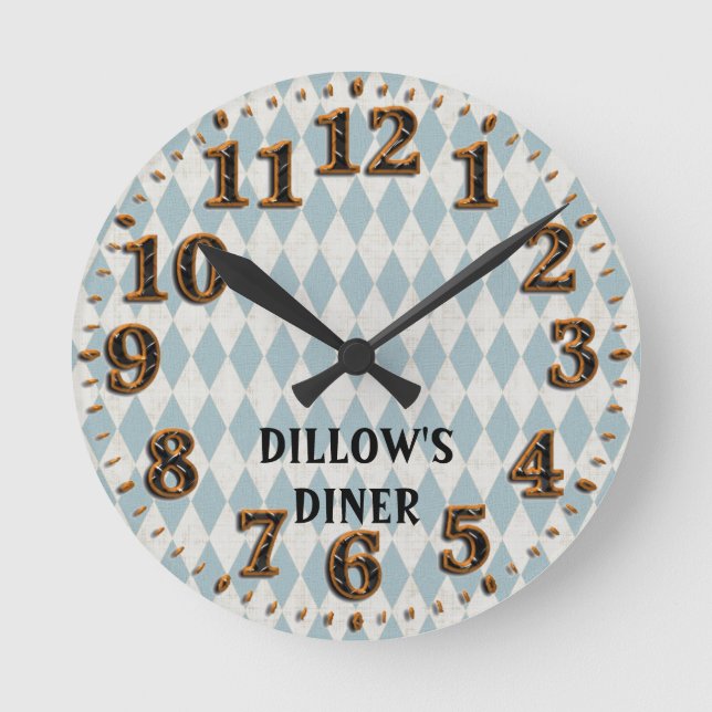 Retro Design Personalised Clock Template (Front)