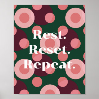 Retro design, Rest. Reset. Repeat. Poster