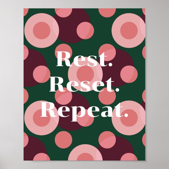 Retro design, Rest. Reset. Repeat. Poster  (Front)