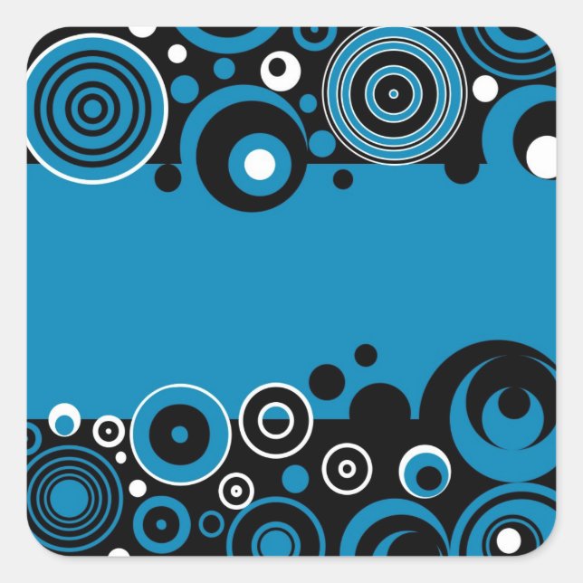 Retro design square sticker (Front)