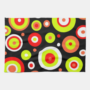 Retro design tea towel