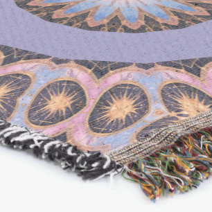 Retro Design with Orange & Purple Circles Throw Blanket