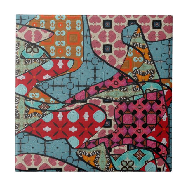 Retro Designer Ceramic Tile (Front)