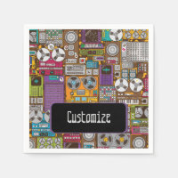 Retro Devices Recording Studio Napkins