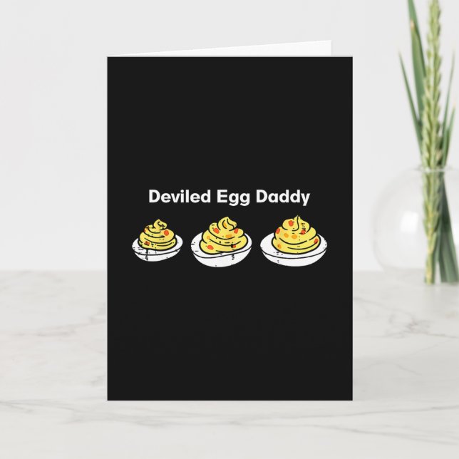 Retro Deviled Egg Daddy Funny Thanksgiving Fathers Card (Front)