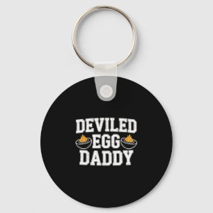 Retro Deviled Egg Daddy Funny Thanksgiving Fathers Key Ring