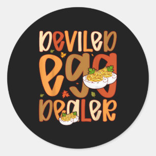 Retro Deviled Egg Er Thanksgiving Dinner Funny  Classic Round Sticker