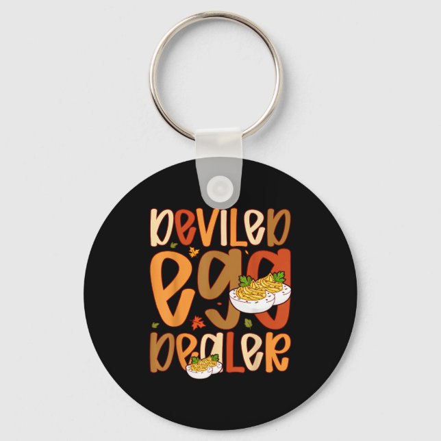 Retro Deviled Egg Er Thanksgiving Dinner Funny  Key Ring (Front)
