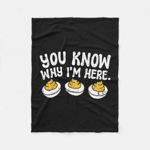 Retro Deviled Eggs You Know Why Im Here Thanksgivi Fleece Blanket