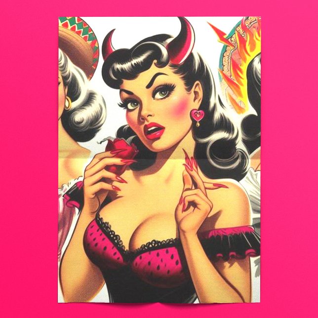 Retro Devilish Pin-up Tissue Paper (Creator Uploaded)