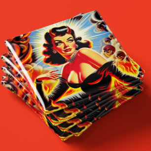 Retro Devilish Pinup Magnet