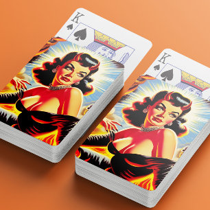 Retro Devilish Pinup Playing Cards