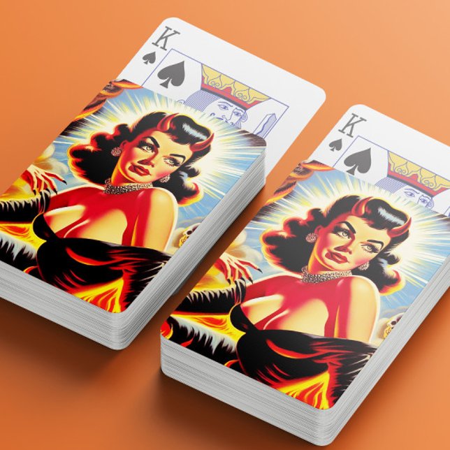 Retro Devilish Pinup Playing Cards (Creator Uploaded)