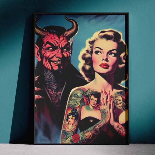 Retro Devilish Tattooed Pin-up Poster (Creator Uploaded)