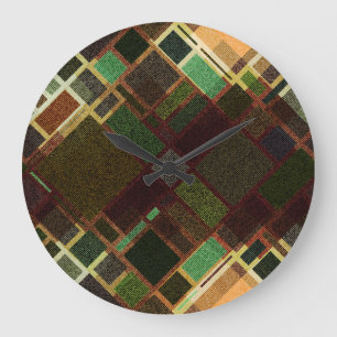 Retro Diagonal: Abstract Seamless Pattern. Large Clock