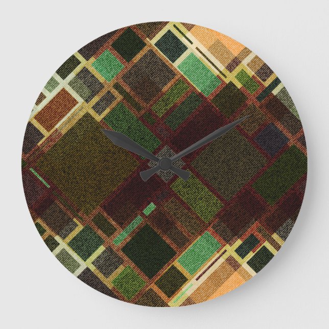 Retro Diagonal: Abstract Seamless Pattern. Large Clock (Front)