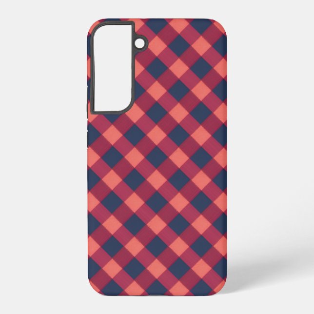 Retro Diagonal Plaid Phone Case (Back)
