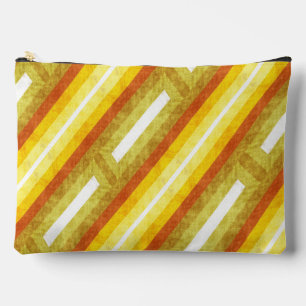 Retro Diagonal Stripes in Yellow and Orange Accessory Pouch