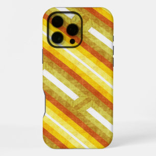 Retro Diagonal Stripes in Yellow and Orange iPhone 16 Pro Max Case