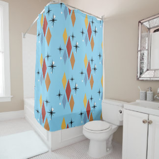 Retro Diamond Colourful Shower Curtain