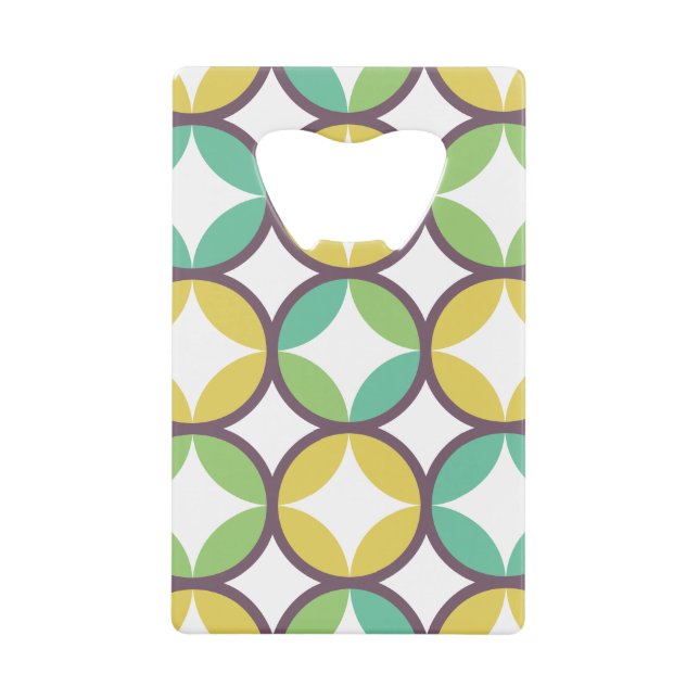 Retro Diamond in Circle Pattern Blue Green Gold (Front)