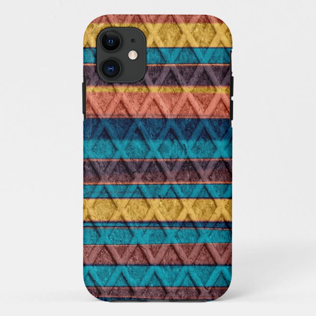 Retro diamond rust metal stripes Case-Mate iPhone case (Back)
