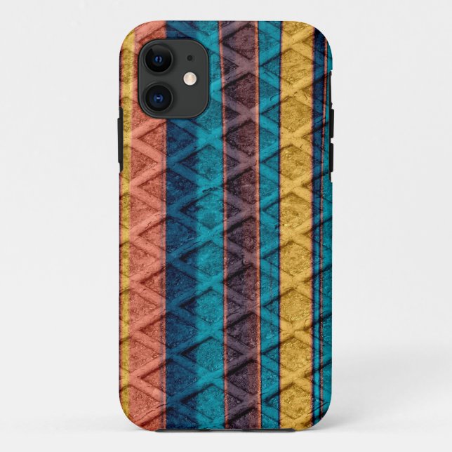 Retro diamond rusty metal stripes Case-Mate iPhone case (Back)