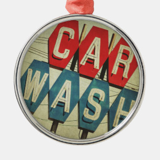 Retro Diamond Shaped Car Wash Sign Metal Tree Decoration
