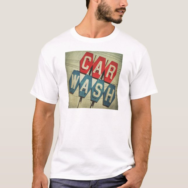 Retro Diamond Shaped Car Wash Sign T-Shirt (Front)