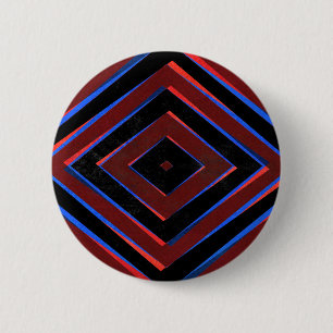 Retro diamond shapes pattern 6 cm round badge