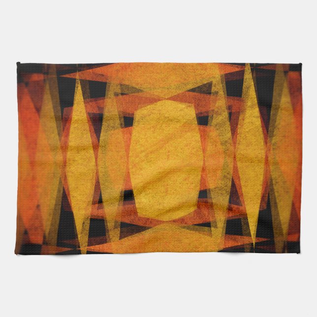 Retro diamond shapes pattern tea towel (Horizontal)