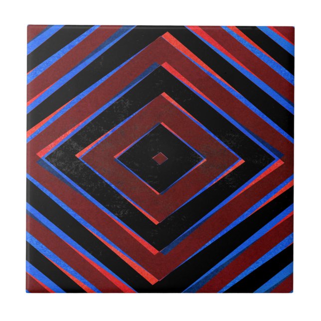 Retro diamond shapes pattern tile (Front)