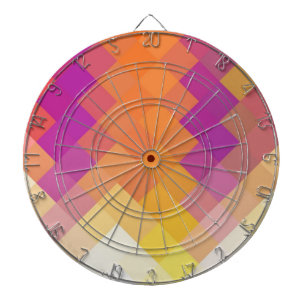 Retro Diamond Stripes Graphic design Dartboard