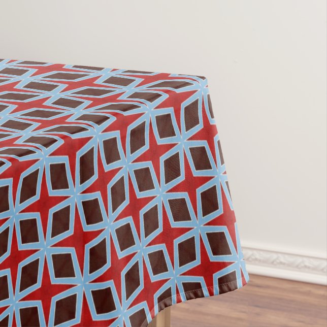 Retro Diamonds And Stars Tablecloth (In Situ)