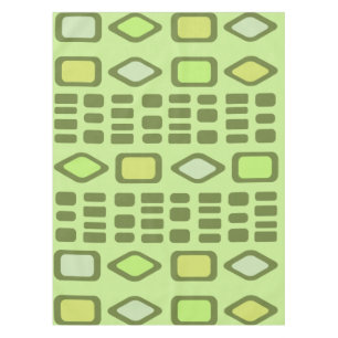 Retro Diamonds Rectangles Chartreuse Tablecloth