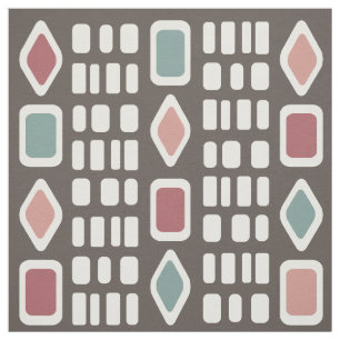 Retro Diamonds Rectangles Multicolored 4 Fabric