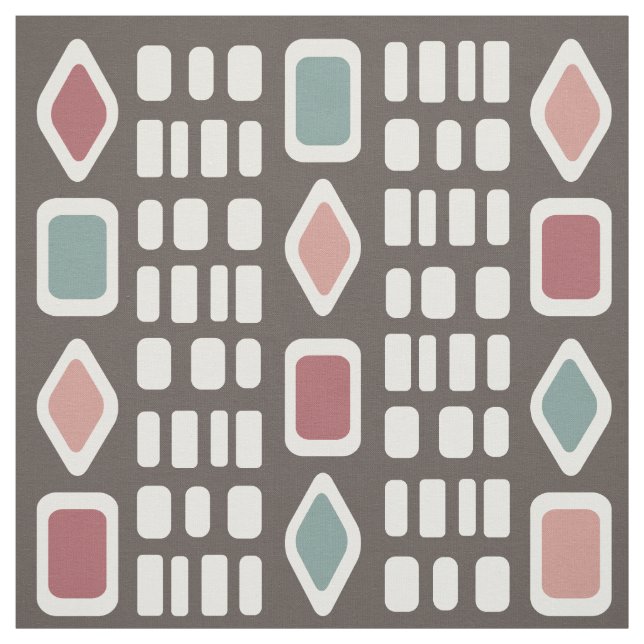 Retro Diamonds Rectangles Multicolored 4 Fabric (Swatch)