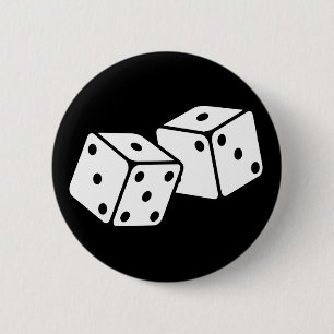 Retro Dice 6 Cm Round Badge