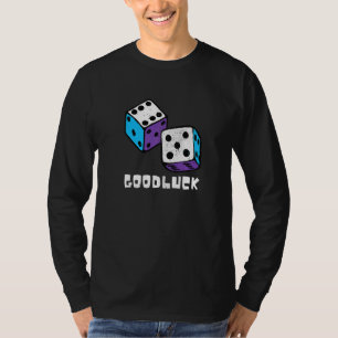 Retro Dice Player Game Night Party Good Luck Casin T-Shirt