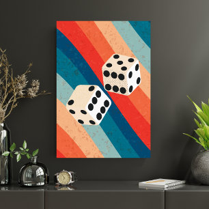 Retro Dice Wall Art Trendy Prints Feeling Lucky 