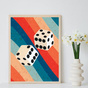 Retro Dice Wall Art Trendy Prints Feeling Lucky 