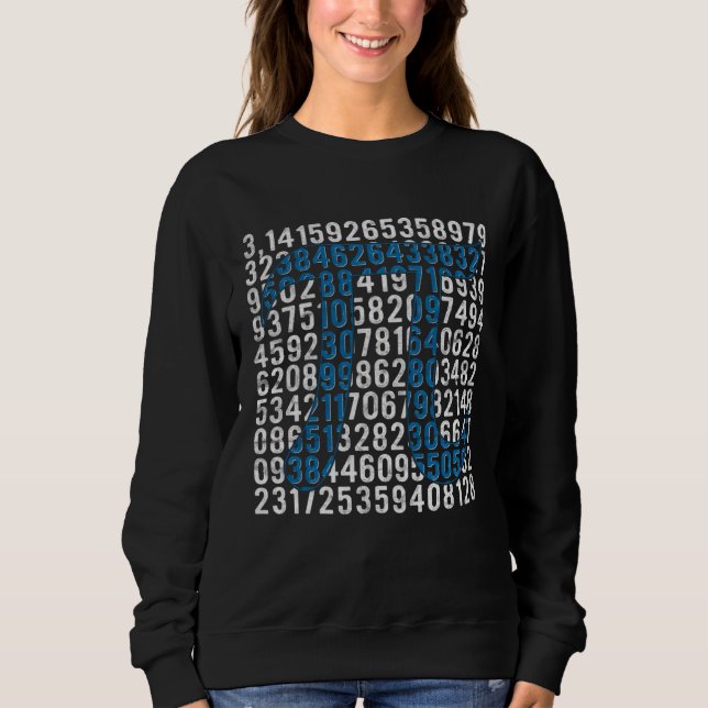Retro Digit Pi Symbol  Pi Day Math Teacher Student Sweatshirt (Front)