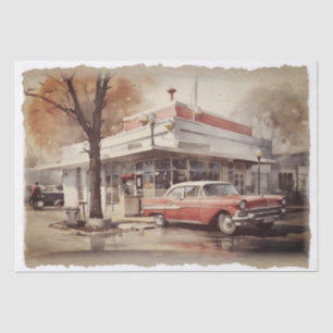 Retro Diner Car Decoupage Tissue Paper
