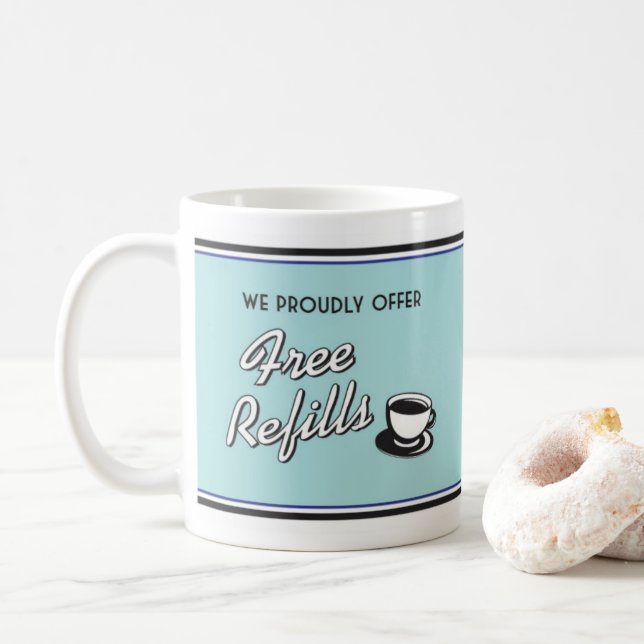 Retro Diner Coffee Mug -Retro Style (With Donut)
