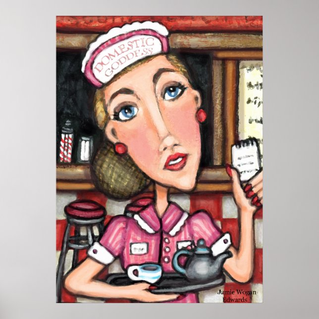 Retro Diner Diva Art Print (Front)