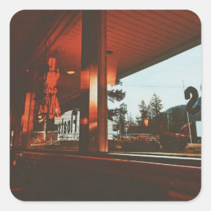 Retro Diner in the Pacific Northwest Square Sticker