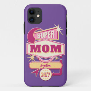 Retro Diner Sign Super Mom Case-Mate iPhone Case